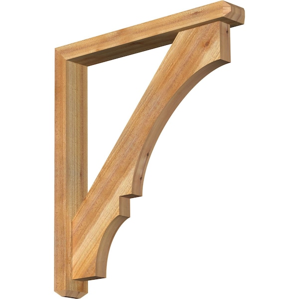 Ekena Millwork Balboa Craftsman Rough Sawn Bracket w/ Offset Brace, Western Red Cedar, 4"W x 28"D x 32"H BKT0402X28X32BOA04RWR - main